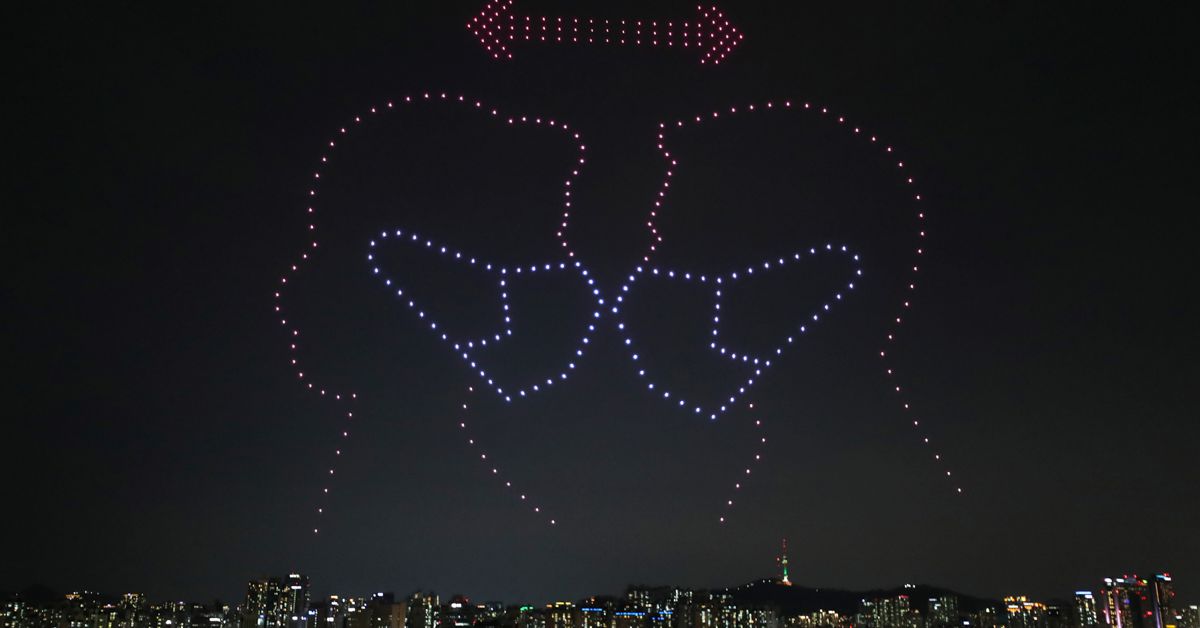 Drones light up Seoul as fight against COVID-19 persists