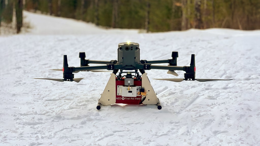 Drone defibrillator delivery for remote areas