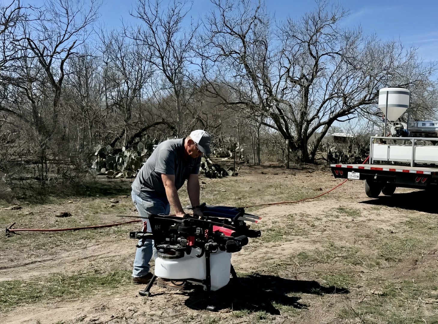 XAG sprayer drones on Texas ranches