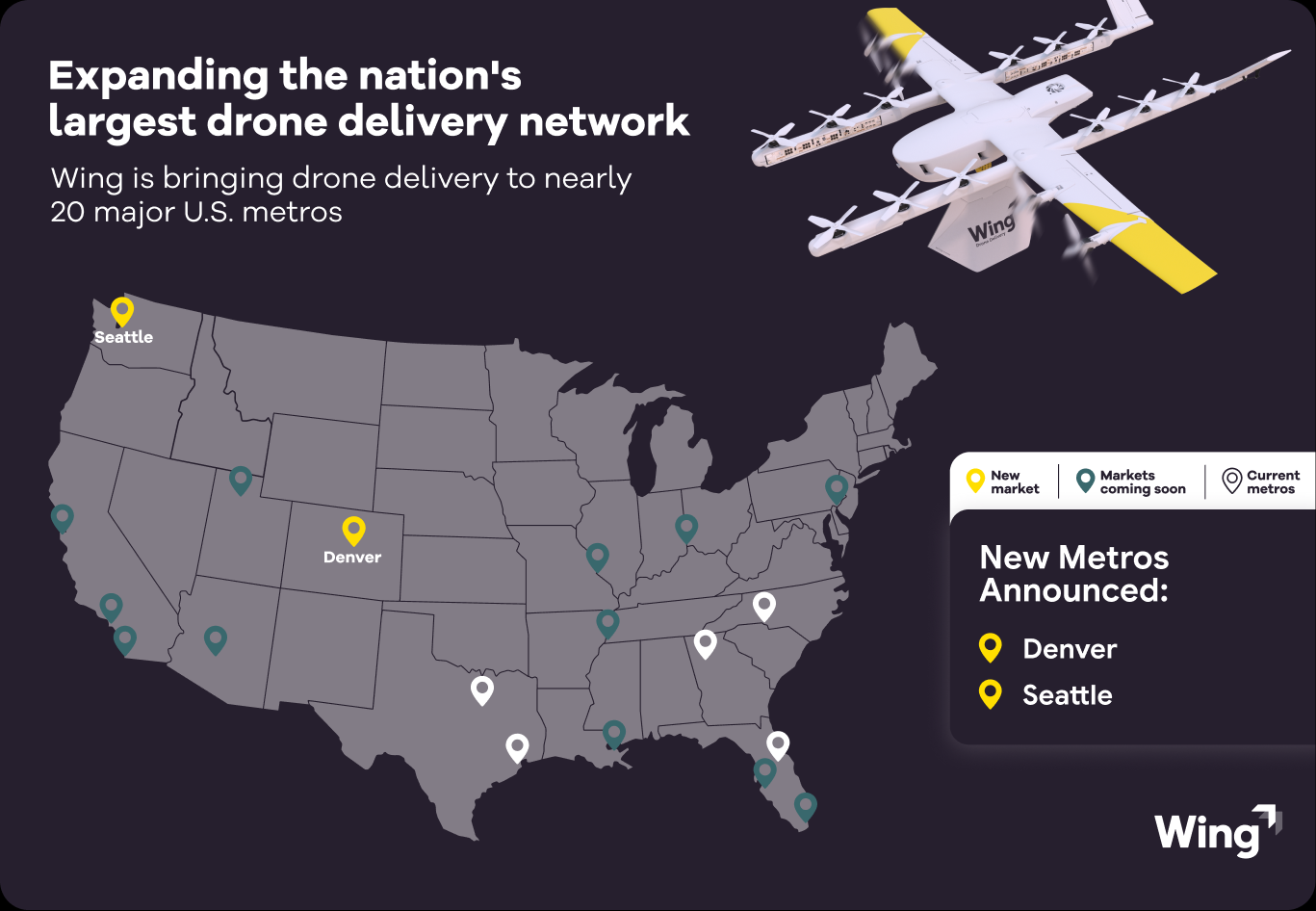 Drone delivery coming to more US metros in 2027