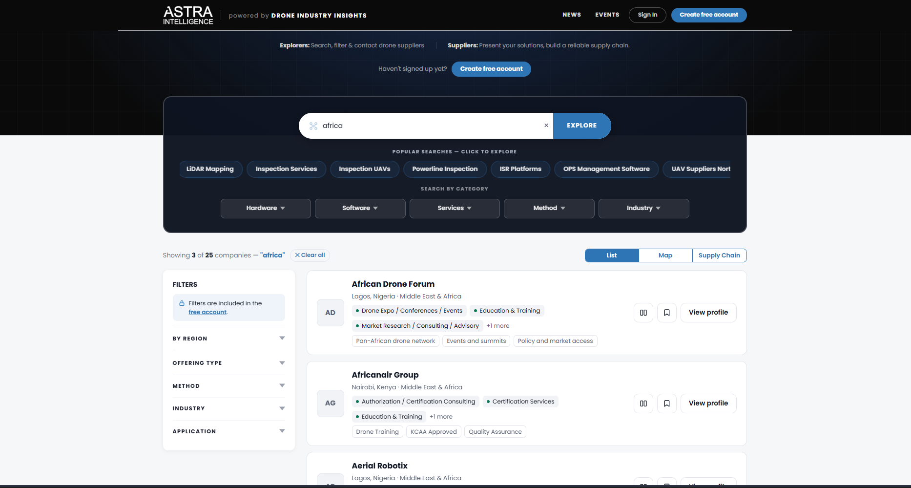 Platform to connect drone service providers with clients